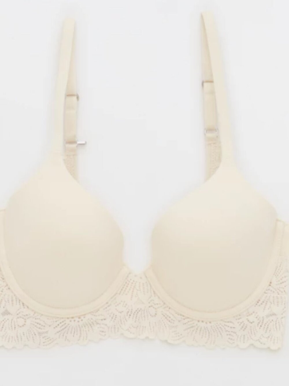 Arie Sunnie Bloom Lace Full Coverage Lightly Lined Bra - 34DD - Vintage Vanilla